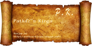 Patkós Kinga névjegykártya