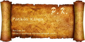 Patkós Kinga névjegykártya