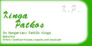 kinga patkos business card